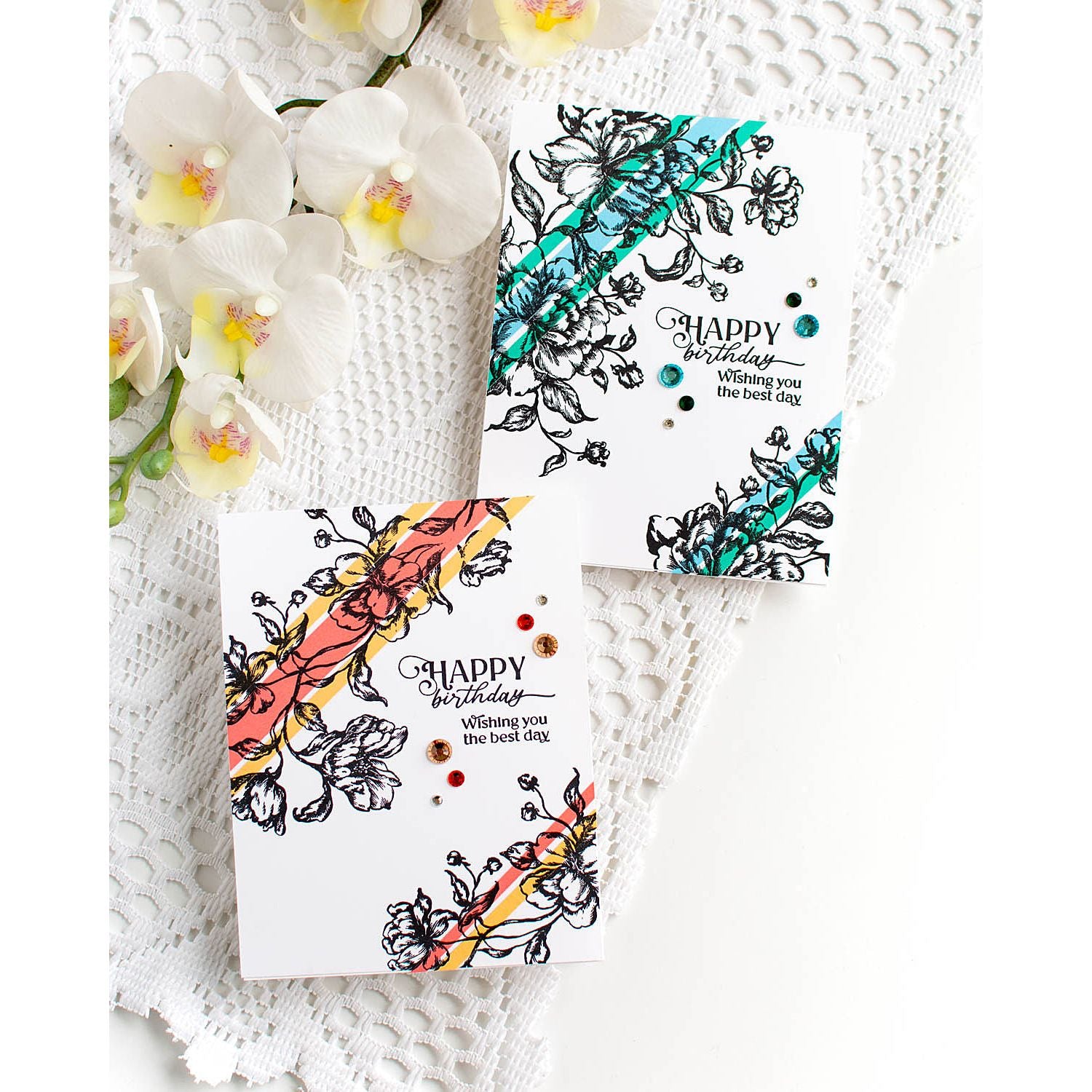 Simon Says Stamps and Dies Vintage Blooms set982vb Moments in Time Birthday Cards Heather Hoffman | color-code:ALT03