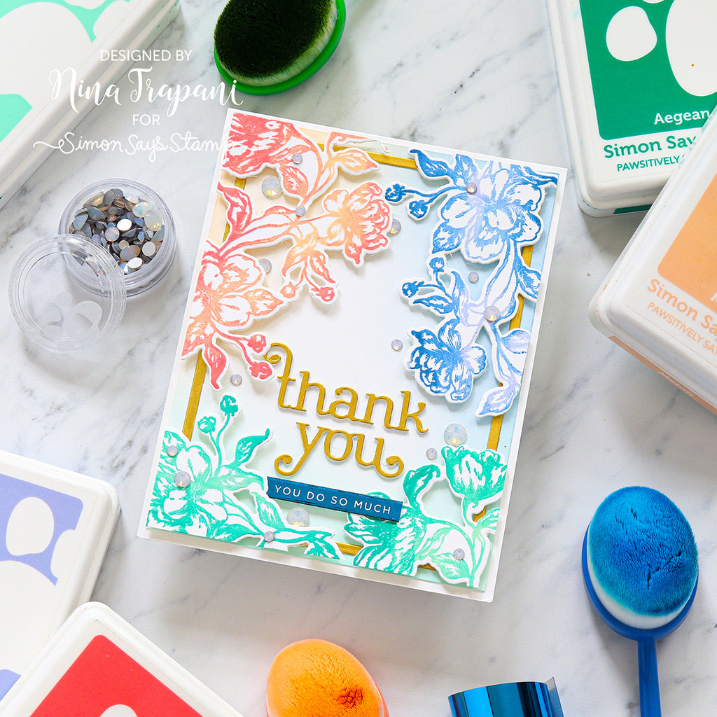 Simon Says Stamps and Dies Vintage Blooms set982vb Moments in Time Thank You Card Nina-Marie Trapani | color-code:ALT02