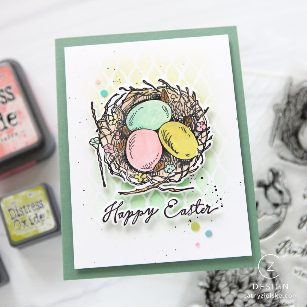 Simon Says Stamps and Dies Vintage Bunnies set1171vb Easter Card Cathy Zielske | color-code:ALT11