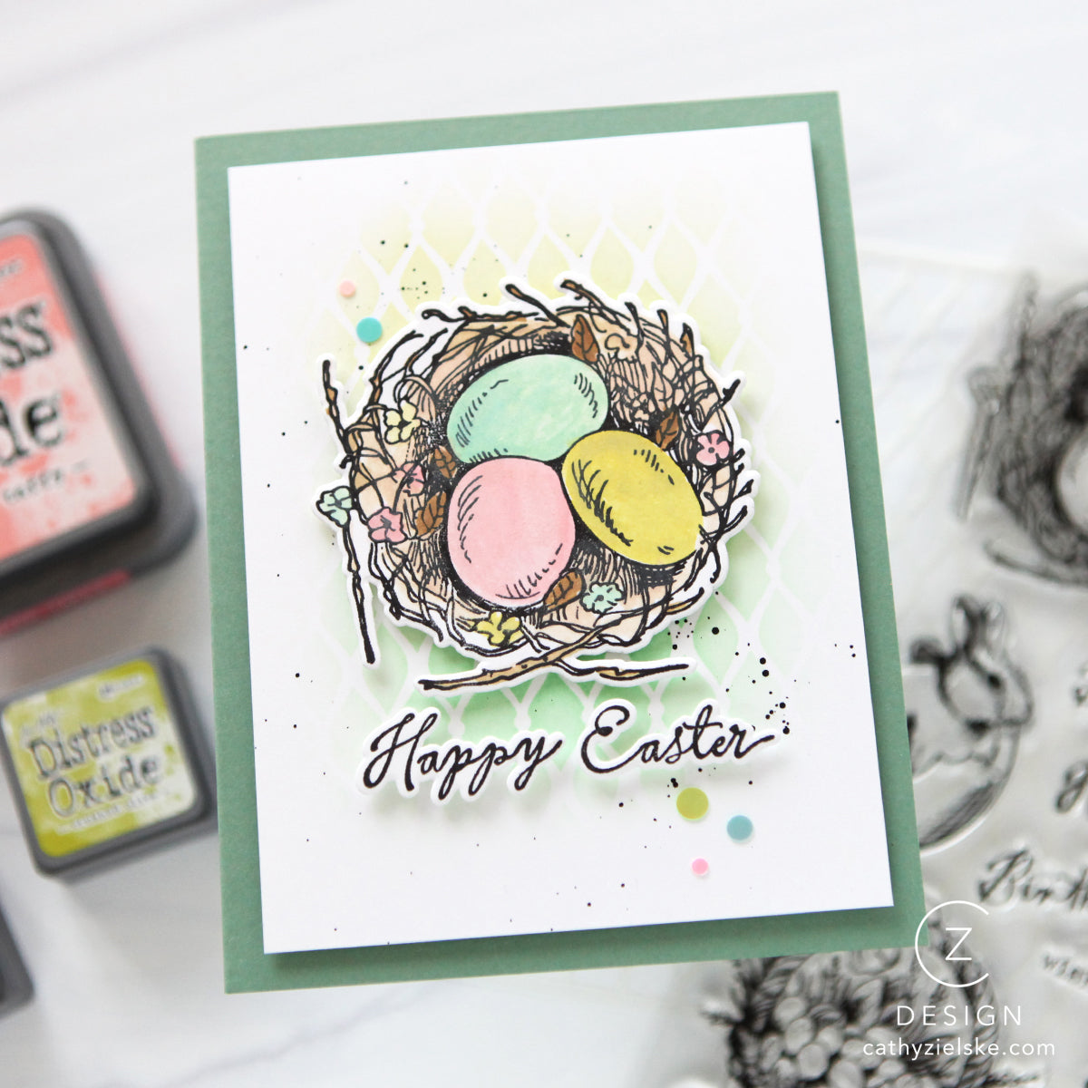 Simon Says Stamps and Dies Vintage Bunnies set1171vb Easter Card Cathy Zielske | color-code:ALT11