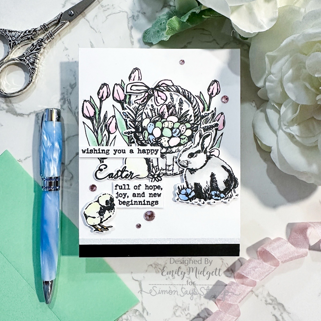 Simon Says Stamps and Dies Vintage Bunnies set1171vb Easter Card Emily Midgett | color-code:ALT12