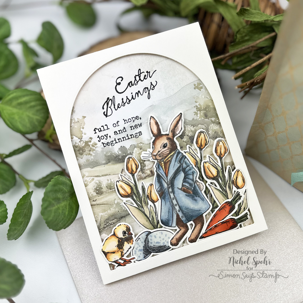 Simon Says Stamps and Dies Vintage Bunnies set1171vb Easter Card Nichol Spohr | color-code:ALT01