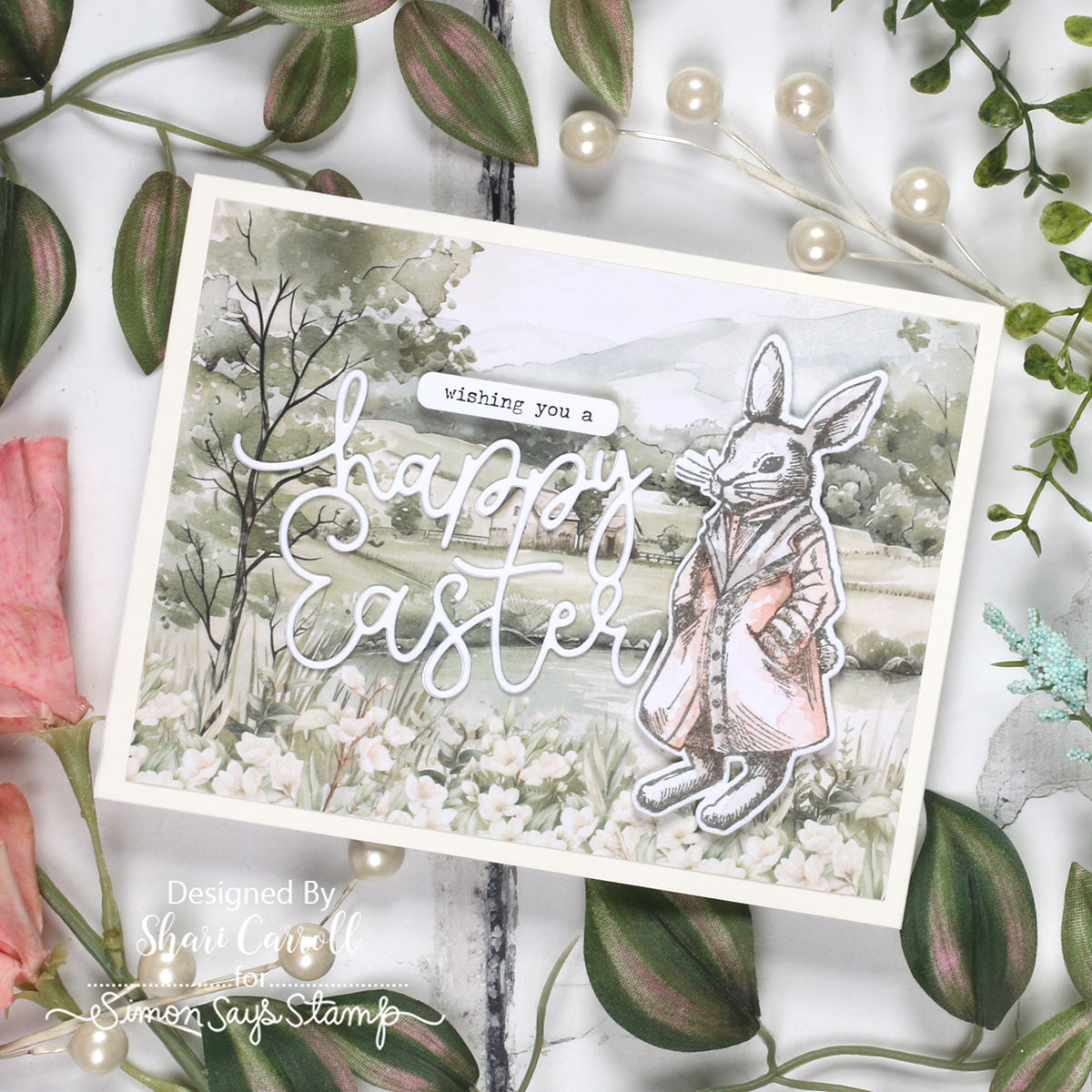Simon Says Stamps and Dies Vintage Bunnies set1171vb Easter Card Shari Carroll | color-code:ALT09