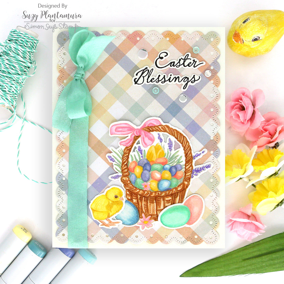 Simon Says Stamps and Dies Vintage Bunnies set1171vb Easter Card Suzy Plantamura | color-code:ALT03