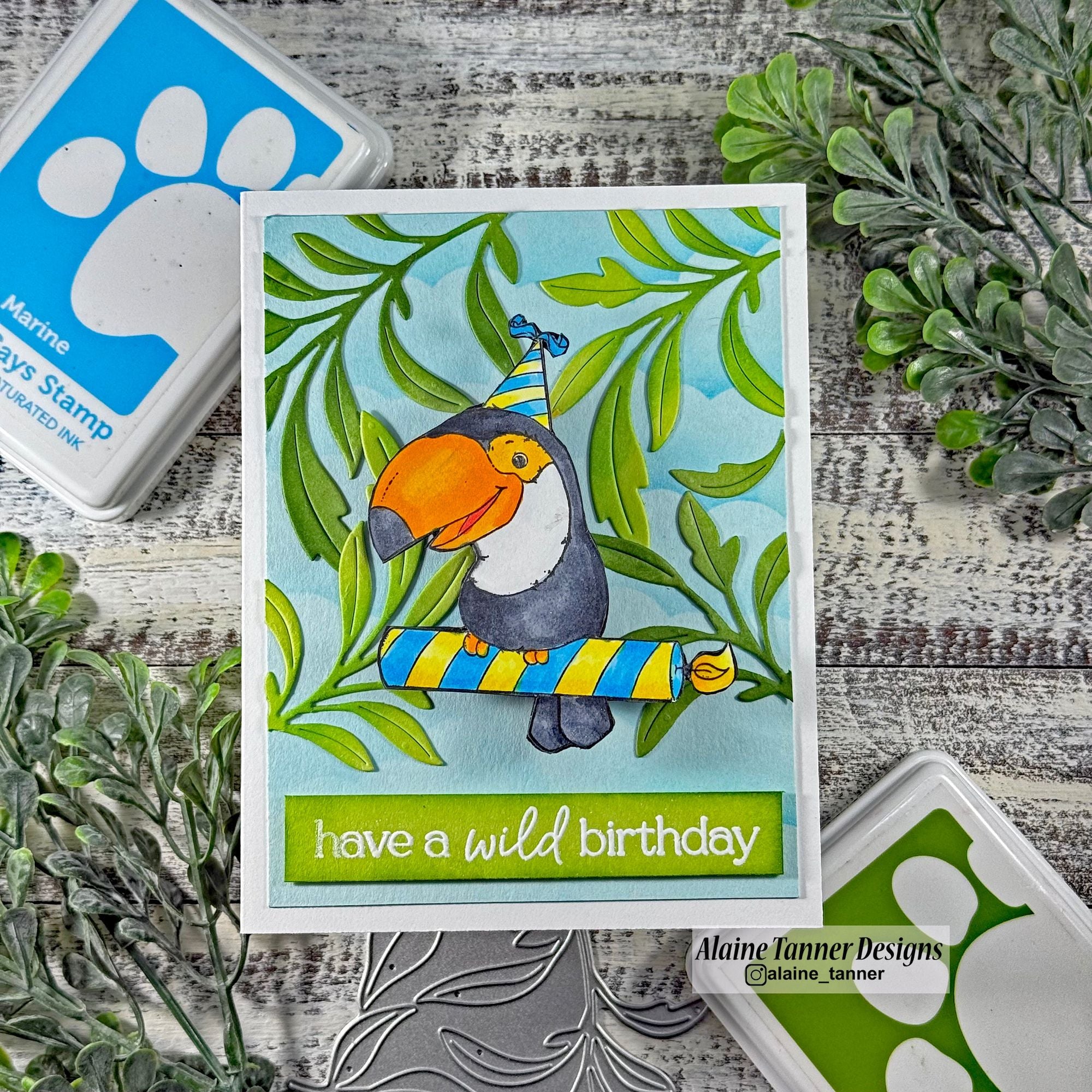Simon Says Stamps and Dies Wild Birthday set1040wb STAMPtember Birthday Card Alaine Tanner