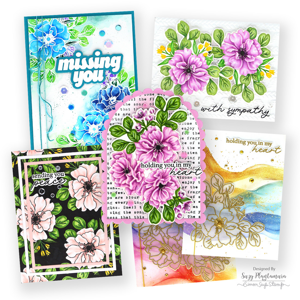 Simon Says Stamps and Dies Wild Rose set1196wr In My Heart Heartfelt Card Set Suzy Plantamura | color-code:ALT06