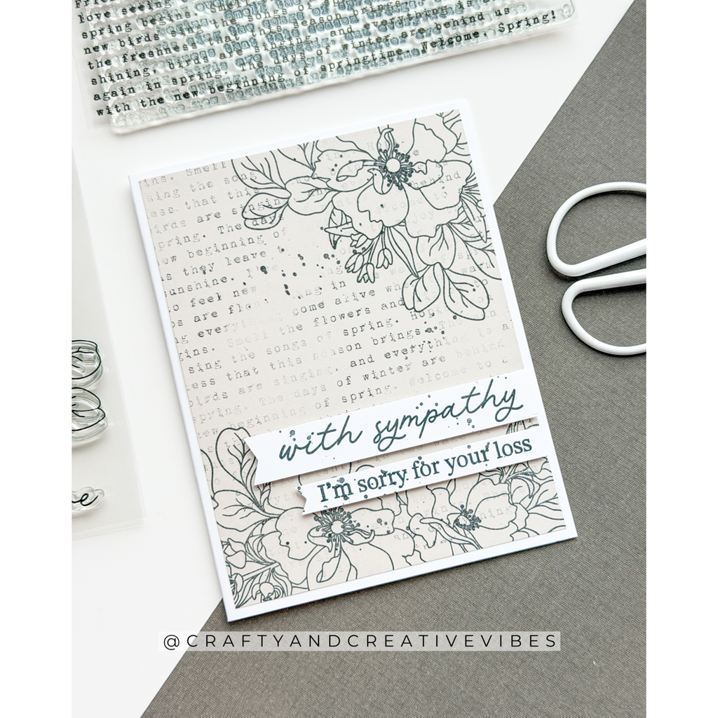 Simon Says Stamps and Dies Wild Rose set1196wr In My Heart Neutral Sympathy Card