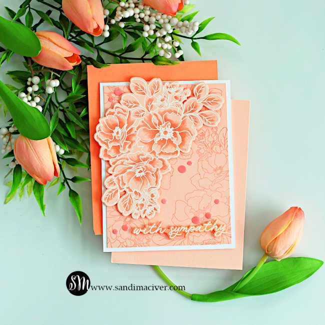 Simon Says Stamps and Dies Wild Rose set1196wr In My Heart Peach Sympathy Card Sandi MacIver | color-code:ALT03