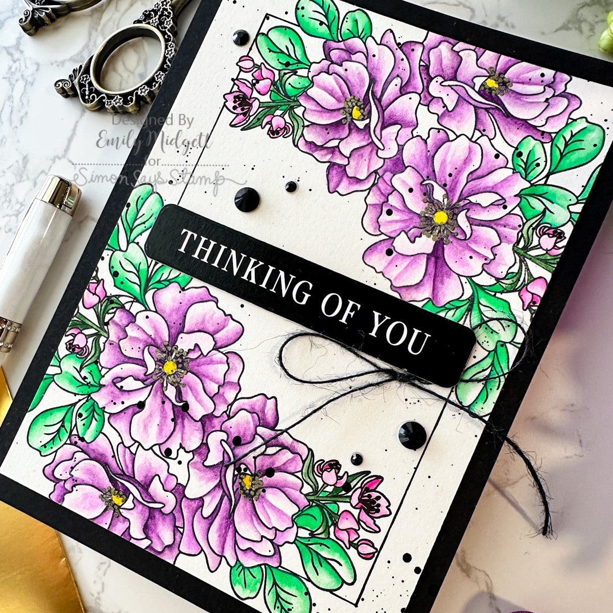 Simon Says Stamps and Dies Wild Rose set1196wr In My Heart Thinking of You Card | color-code:ALT01