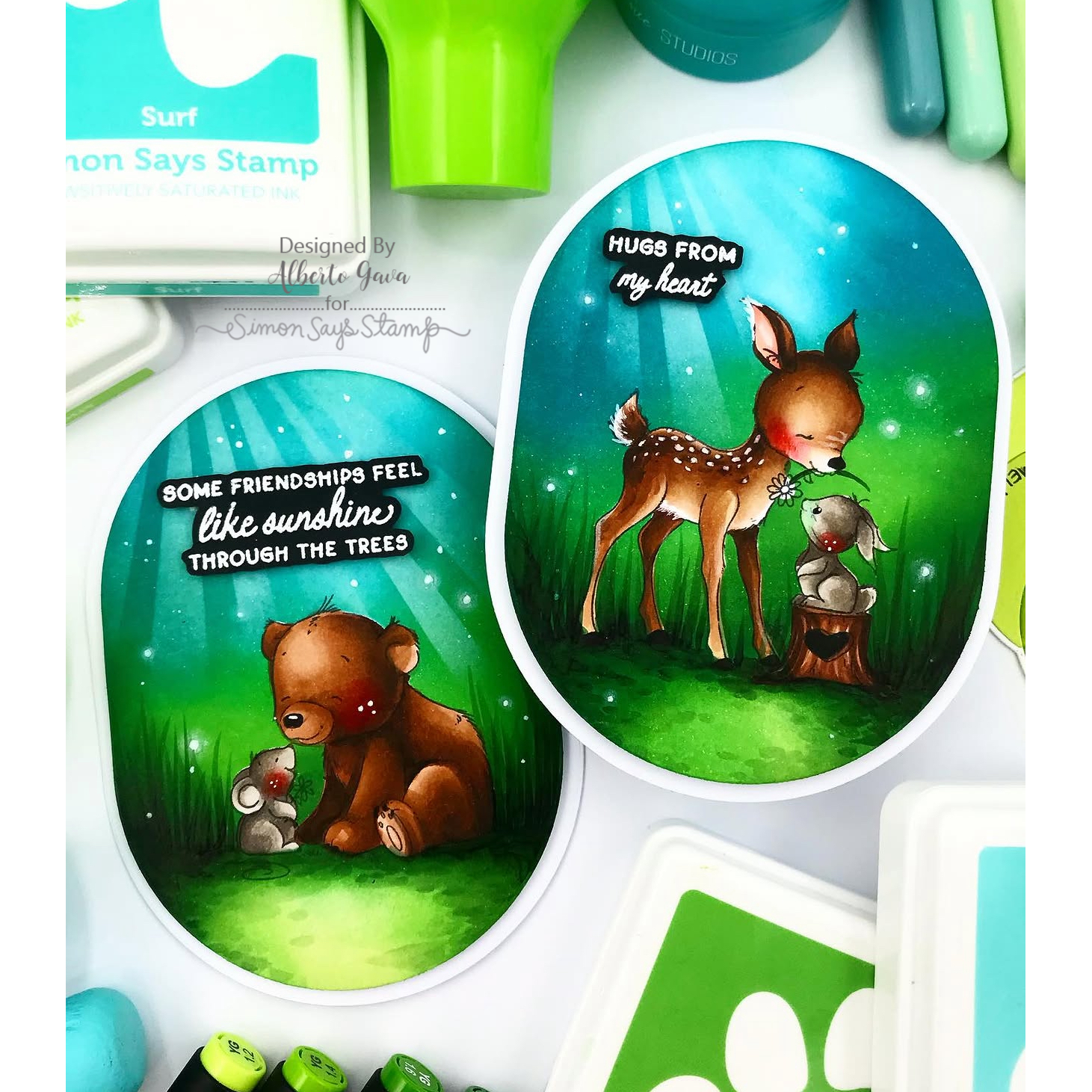 Simon Says Stamps and Dies Woodland Friends set1304wf Every Happiness Alberto Gava Sweet Critter Oval Card | color-code:ALT01