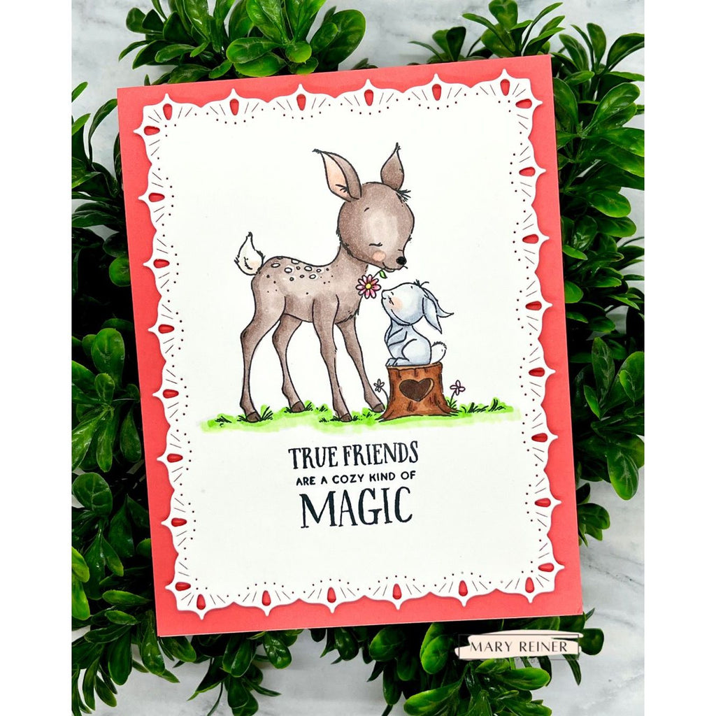 Simon Says Stamps and Dies Woodland Friends set1304wf Every Happiness Mary Reiner Deer and Bunny Friend Card 
