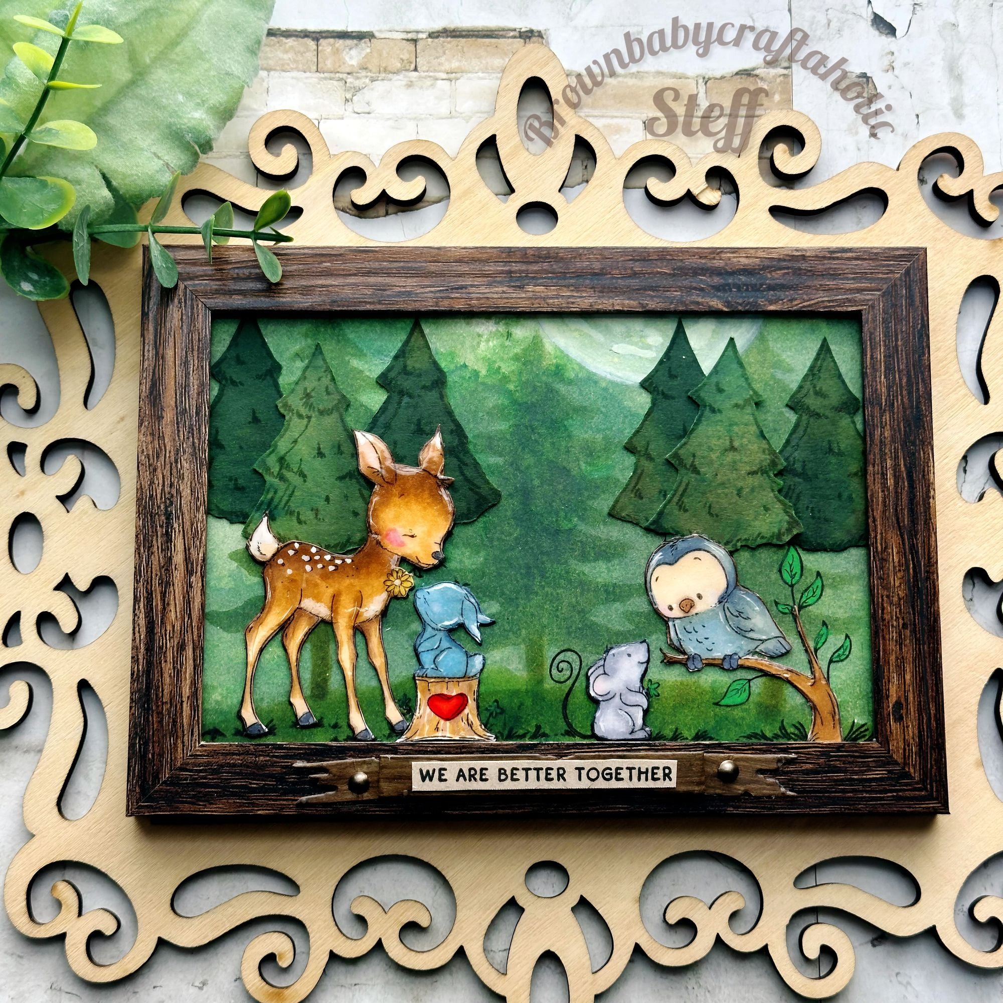 Simon Says Stamps and Dies Woodland Friends set1304wf Every Happiness Steff Munnings Forest Friends Frame