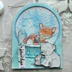 Simon Says Stamps and Dies Woodland Friends set1304wf Every Happiness Steff Munnings Forest Friends Snow Globe Card