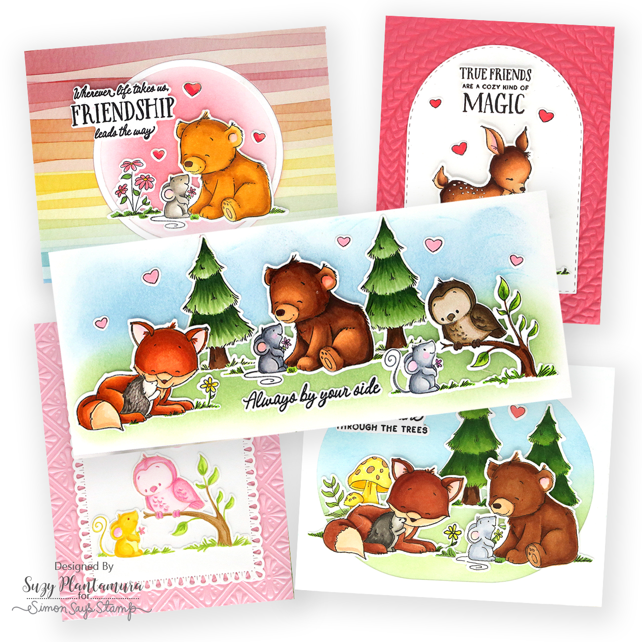 Simon Says Stamps and Dies Woodland Friends set1304wf Every Happiness Suzy Plantamura Sweet Critters One Stamp Five Ways | color-code:ALT03