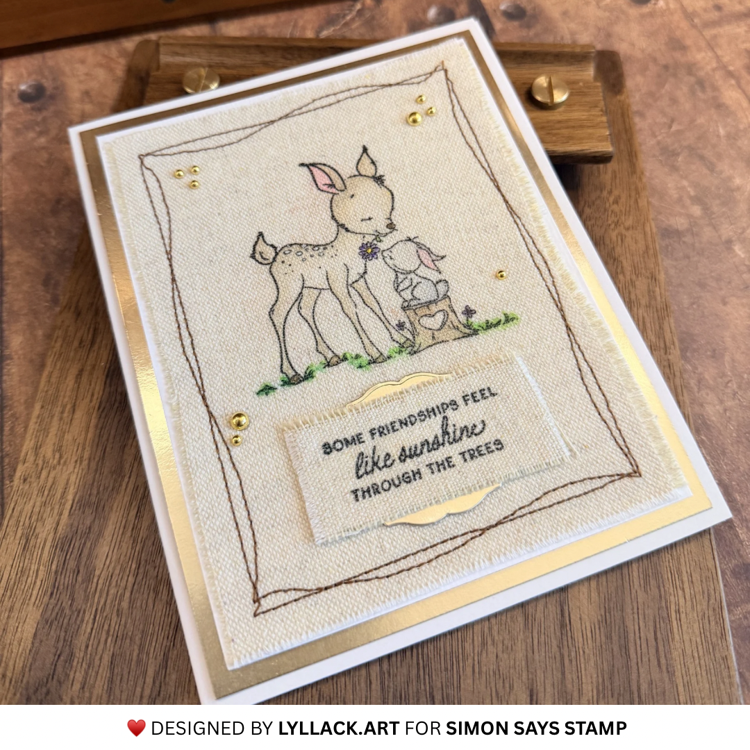 Simon Says Stamps and Dies Woodland Friends set1304wf Every Happiness Thais Carvalho Forest Friends Card
