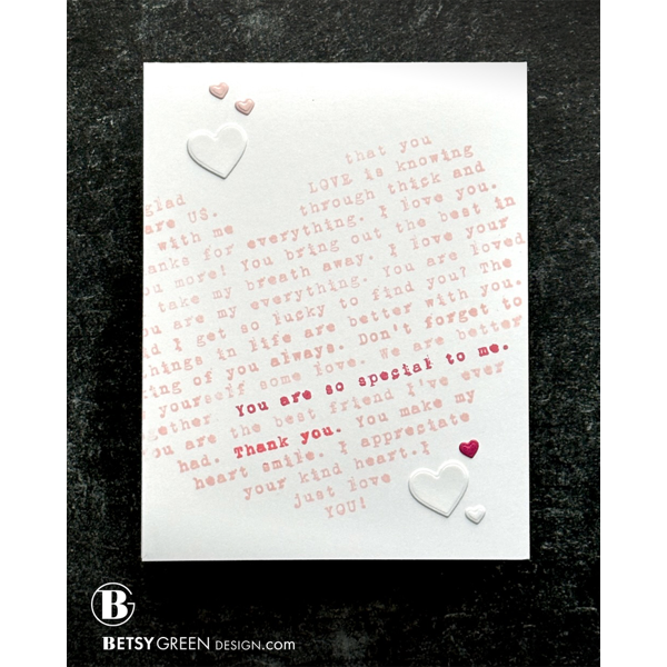 Simon Says Stamps and Dies Words of Love Bundle set1157wl Heart to Heart You Are So Special Card Betsy Green