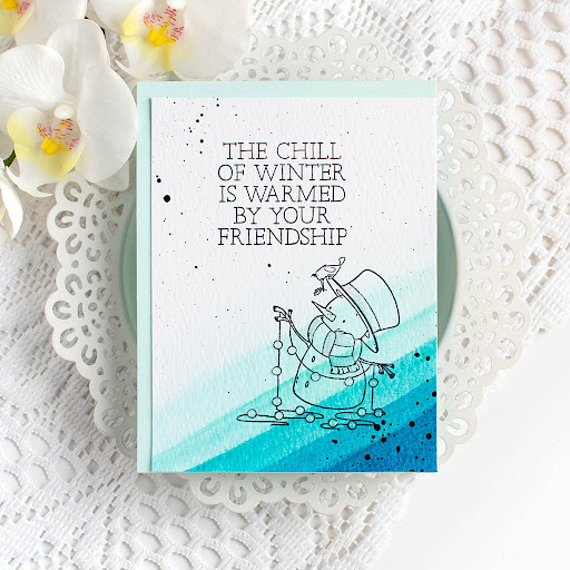 Simon Says Stamps and Dies Wrapped In Scarves set1087ws And Everything Nice Christmas Card | color-code:ALT05 Heather Hoffman Aqua Ombre