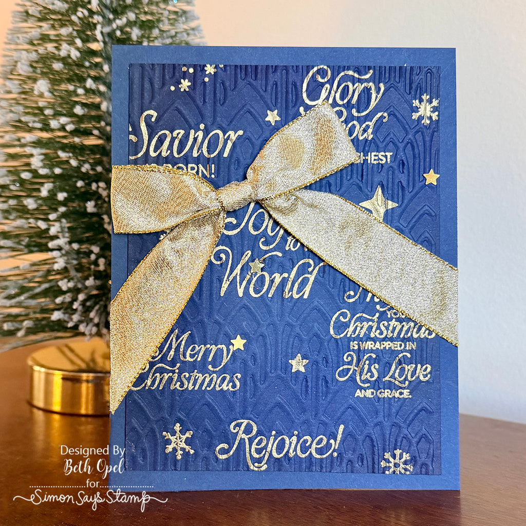 Simon Says Stamps and Dies Wrapped in His Love set1071wl Christmas Card Beth Opel Joyful Sentiments