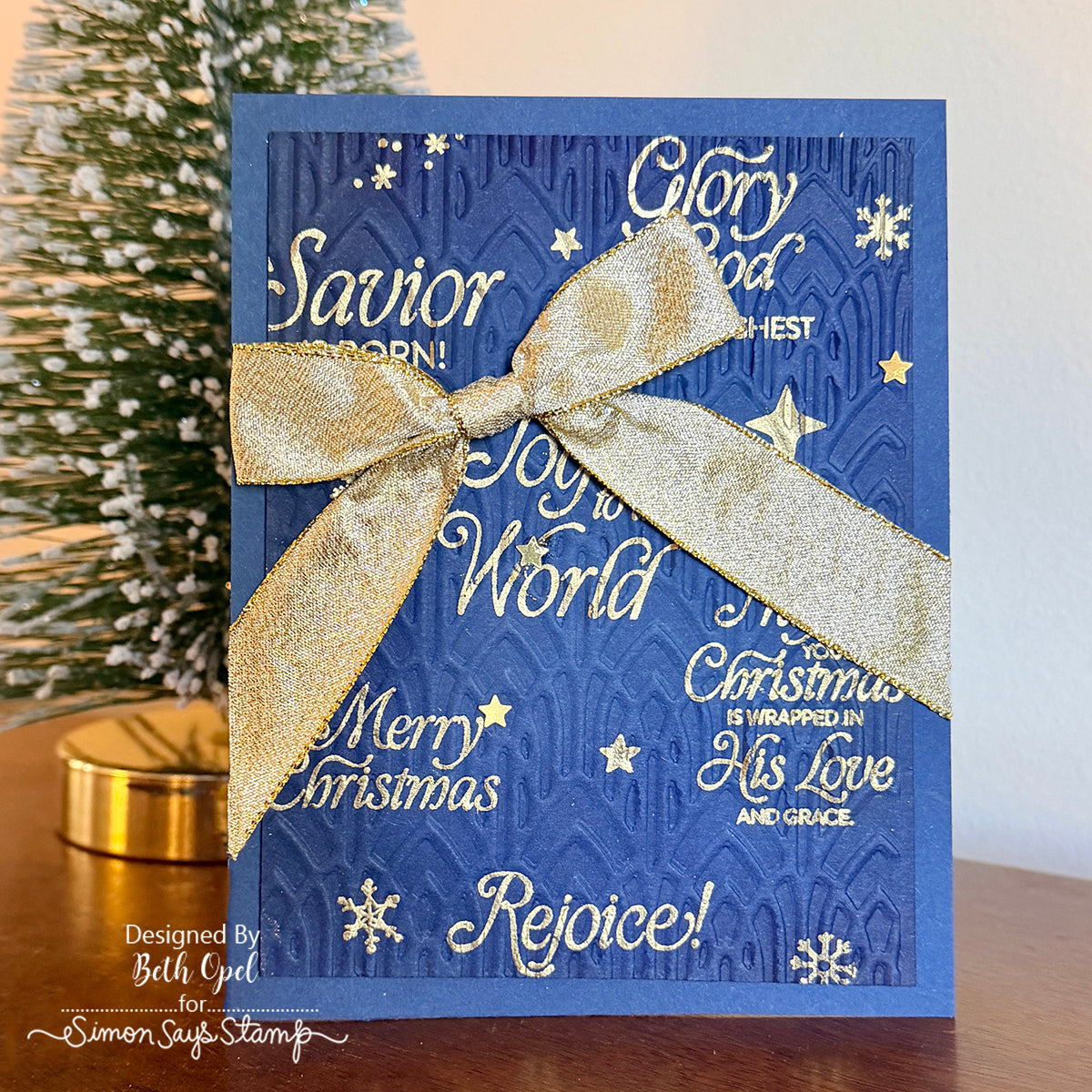 Simon Says Stamps and Dies Wrapped in His Love set1071wl Christmas Card Beth Opel Joyful Sentiments
