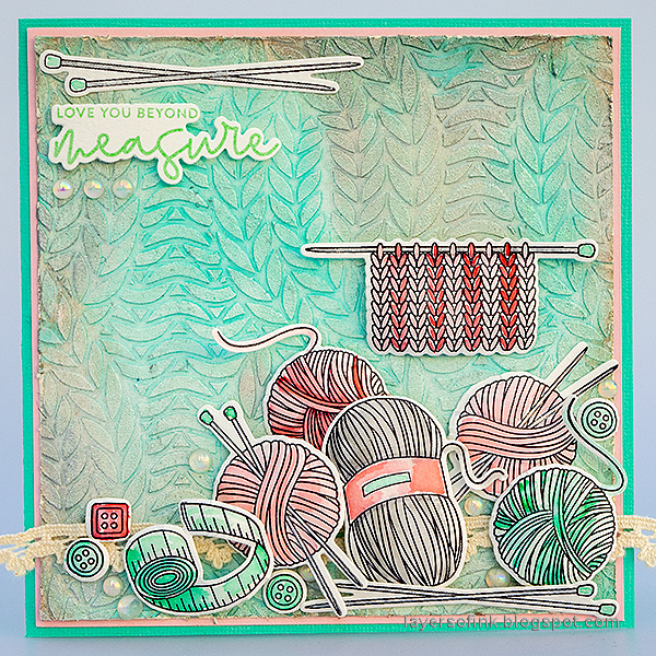 Simon Says Stamps and Dies Yarn Love Words And Images set622yl Knitting Card  Anna-Karin Evaldsson | color-code:ALT10