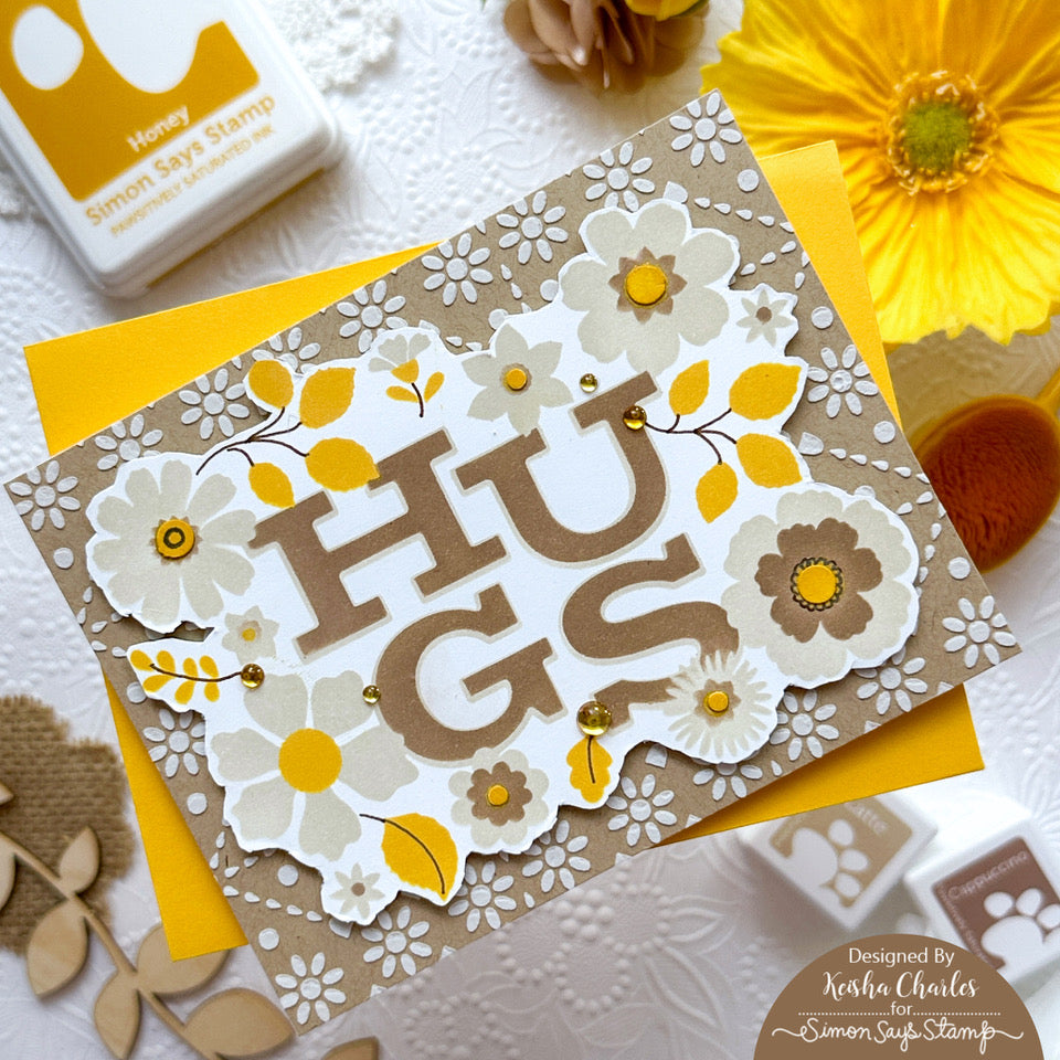 Simon Says Stamps and Stencils Beautiful Blooms set792bb Sunny Vibes Hugs Card Keisha Charles