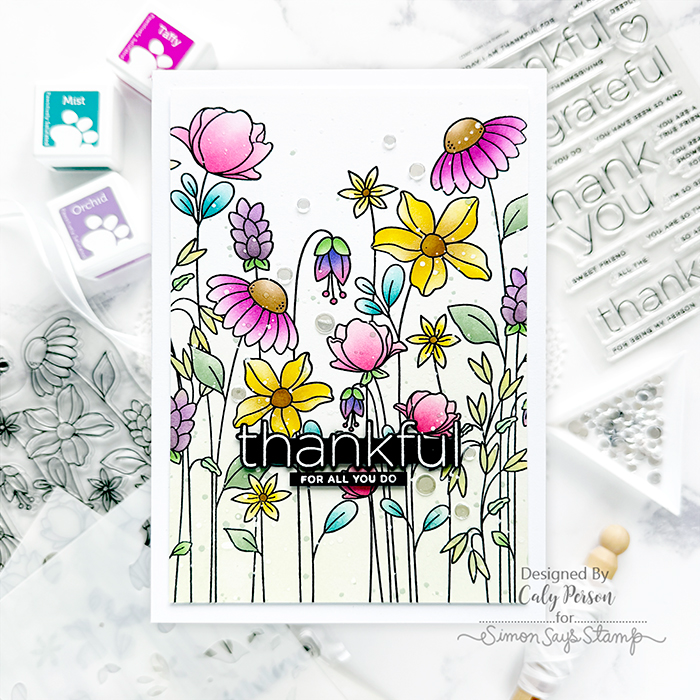 Simon Says Stamps and Stencils Floral Garden Thanks Card  Caly Person | color-code:ALT01