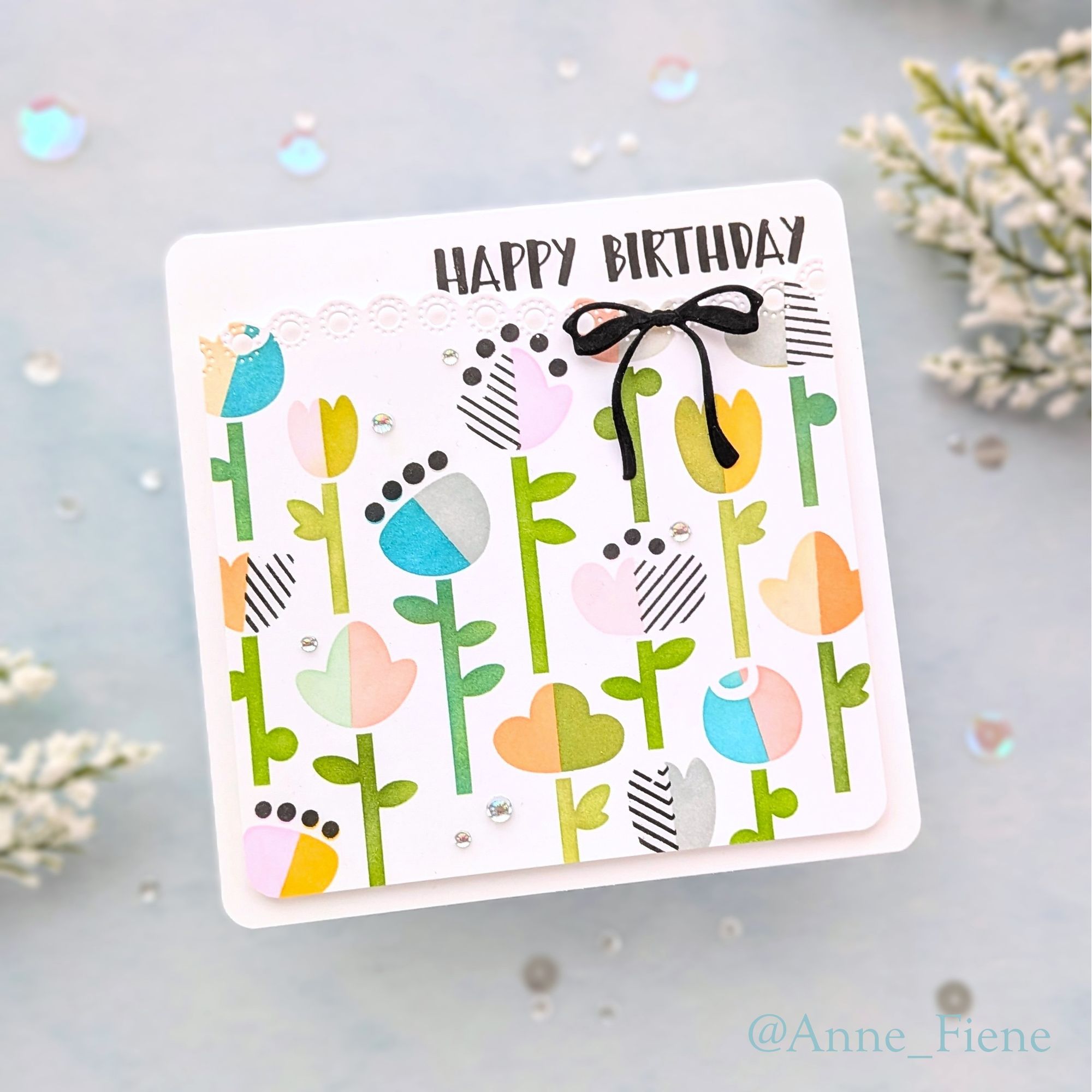 Simon Says Stamps and Stencils Folk Flowers set1206ff In My Heart Birthday Flowers Card