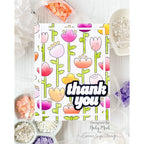 Simon Says Stamps and Stencils Folk Flowers set1206ff In My Heart Cheerful Thank You Card
