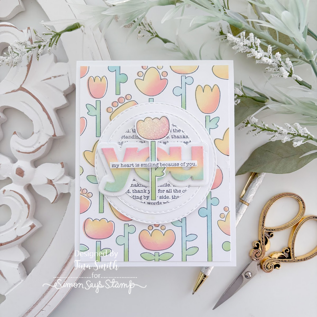 Simon Says Stamps and Stencils Folk Flowers set1206ff In My Heart Friend Card Tina Smith | color-code:ALT09