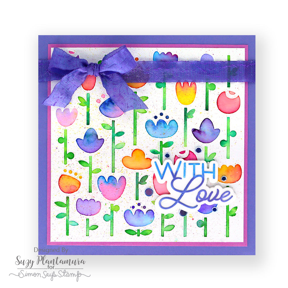 Simon Says Stamps and Stencils Folk Flowers set1206ff In My Heart With Love Card Suzy Plantamura | color-code:ALT01