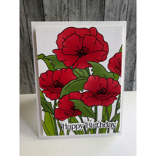 Simon Says Stamps and Stencils Poppy Field Birthday Card Lisa Addesa | color-code:ALT04