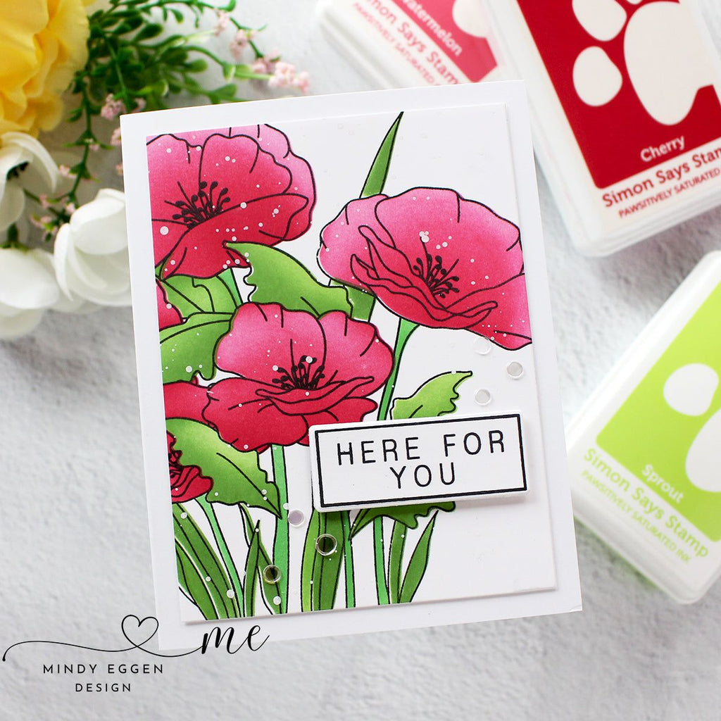 Simon Says Stamps and Stencils Poppy Field set649pf Out Of This World Here for You Card Mindy Eggen | color-code:ALT02