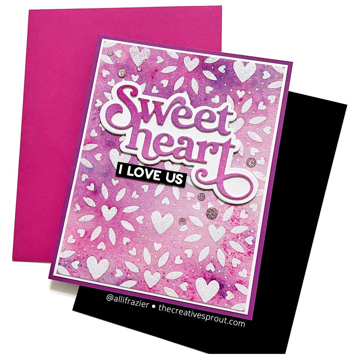 Simon Says Stencil Heart Blooms ssst221733 Sweetheart Love Card | color-code:ALT03 Allison Frazier Valentine