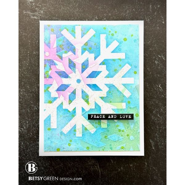 Simon Says Stencil and Die Large Snowflake set1082ls Sugar and Spice Holiday Card Betsy Green Layers