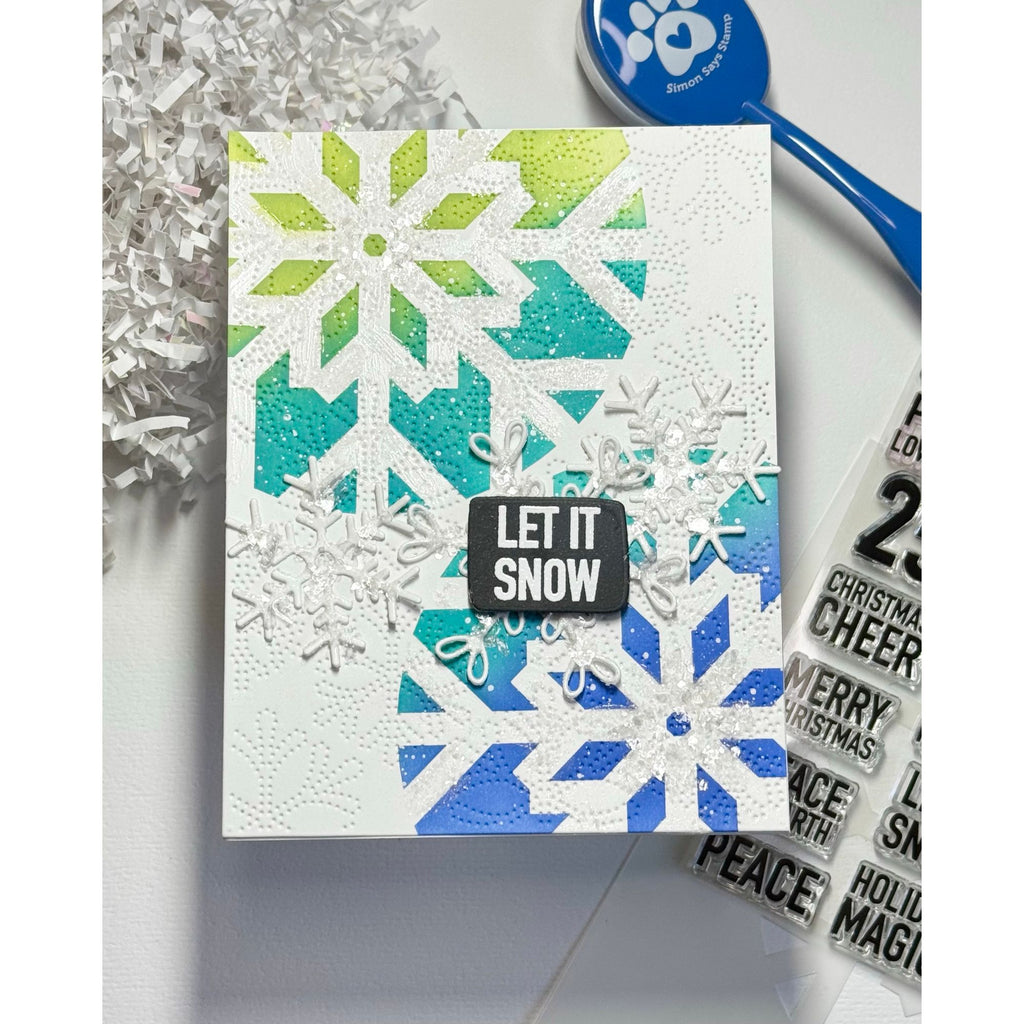 Simon Says Stencil and Die Large Snowflake set1082ls Sugar and Spice Holiday Card Karen Downs Texture and Die Cuts