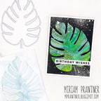 Simon Says Stencil and Die Monstera set890ms DieCember Birthday Card | color-code:ALT01 Miriam Prantner Black Background