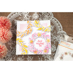 Simon Says Stencils and Die Leafy Wreath set1396lw Sending Cheer Natasha Foote Saying Hi Card