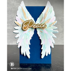 Simon Says Stencils and Dies Angel Wings set1099aw And Everything Nice Christmas Card Betsy Green Peace