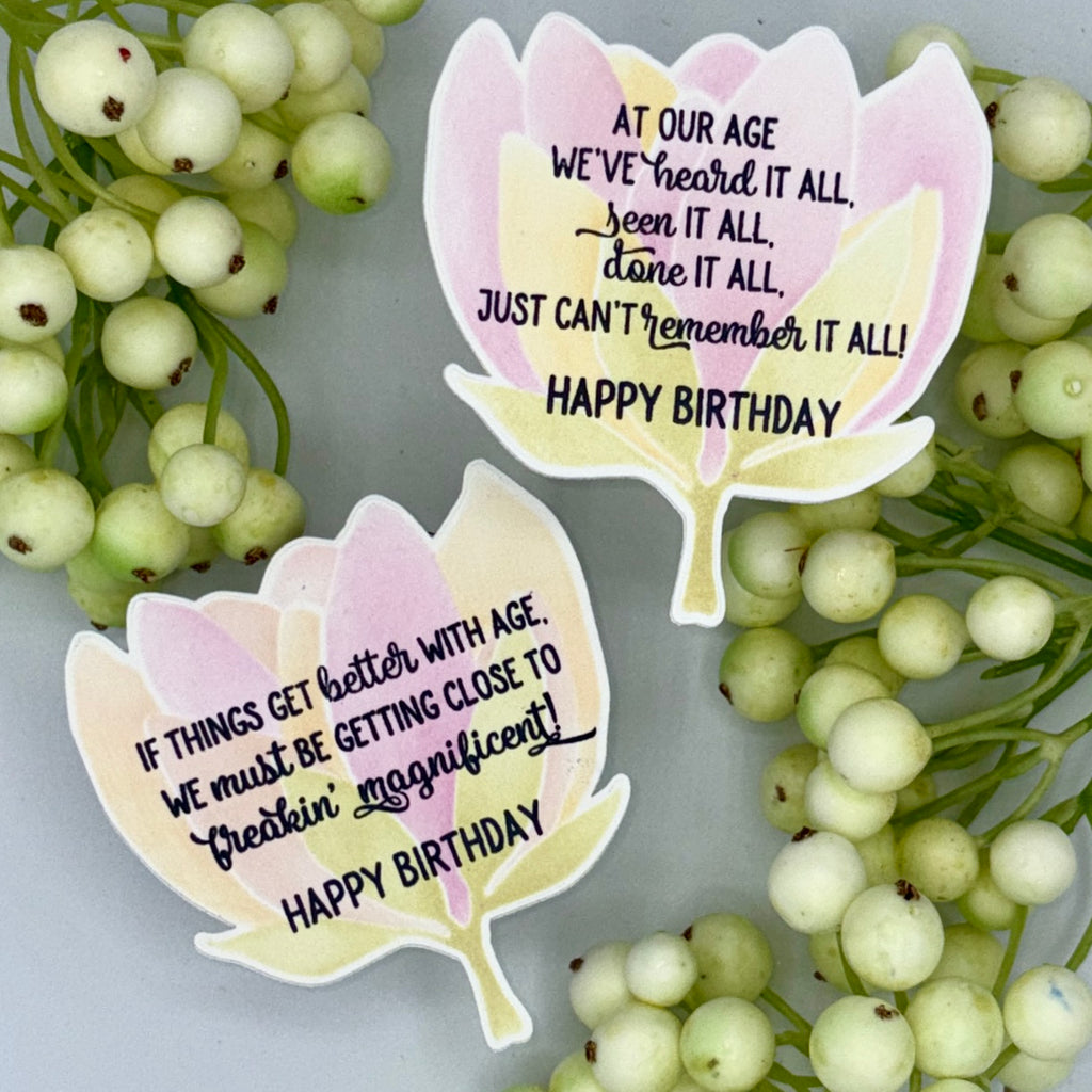 Simon Says Stencils and Dies Blooming Flower set1257bf Shine On Bonnie Crane Shaped Birthday Cards