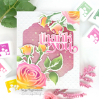Simon Says Stencils and Dies Elegant Rose set1055er STAMPtember Thank You Card | color-code:ALT02 Suzy Plantamura Dotted