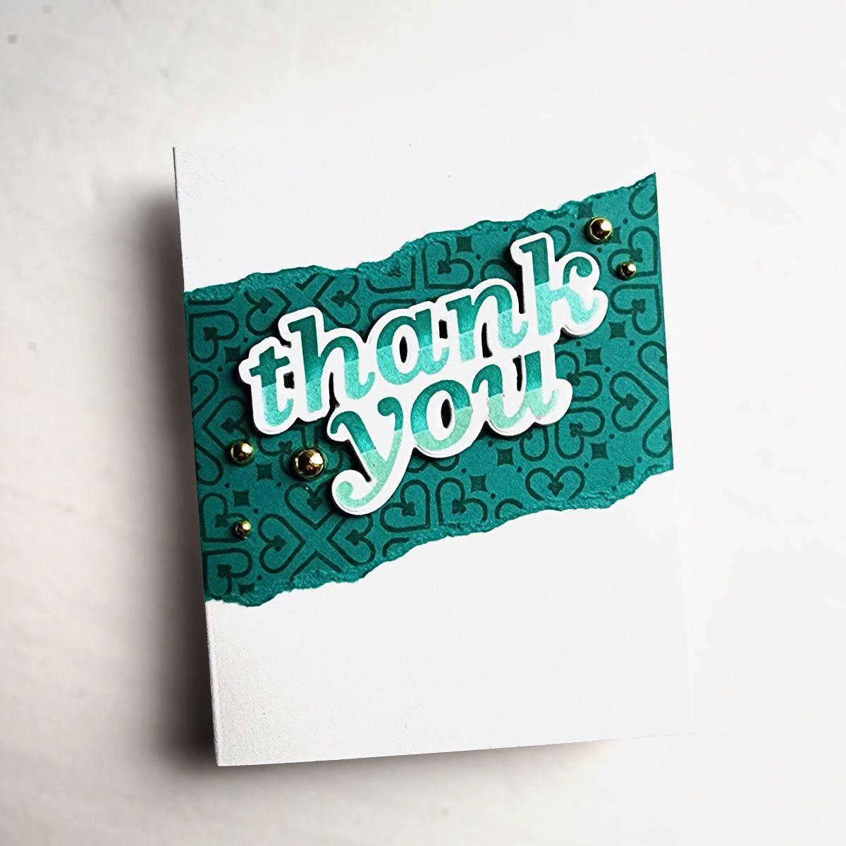 Simon Says Stencils and Dies Just My Type Friend Friend Card set722jm Daniel West Torn Green