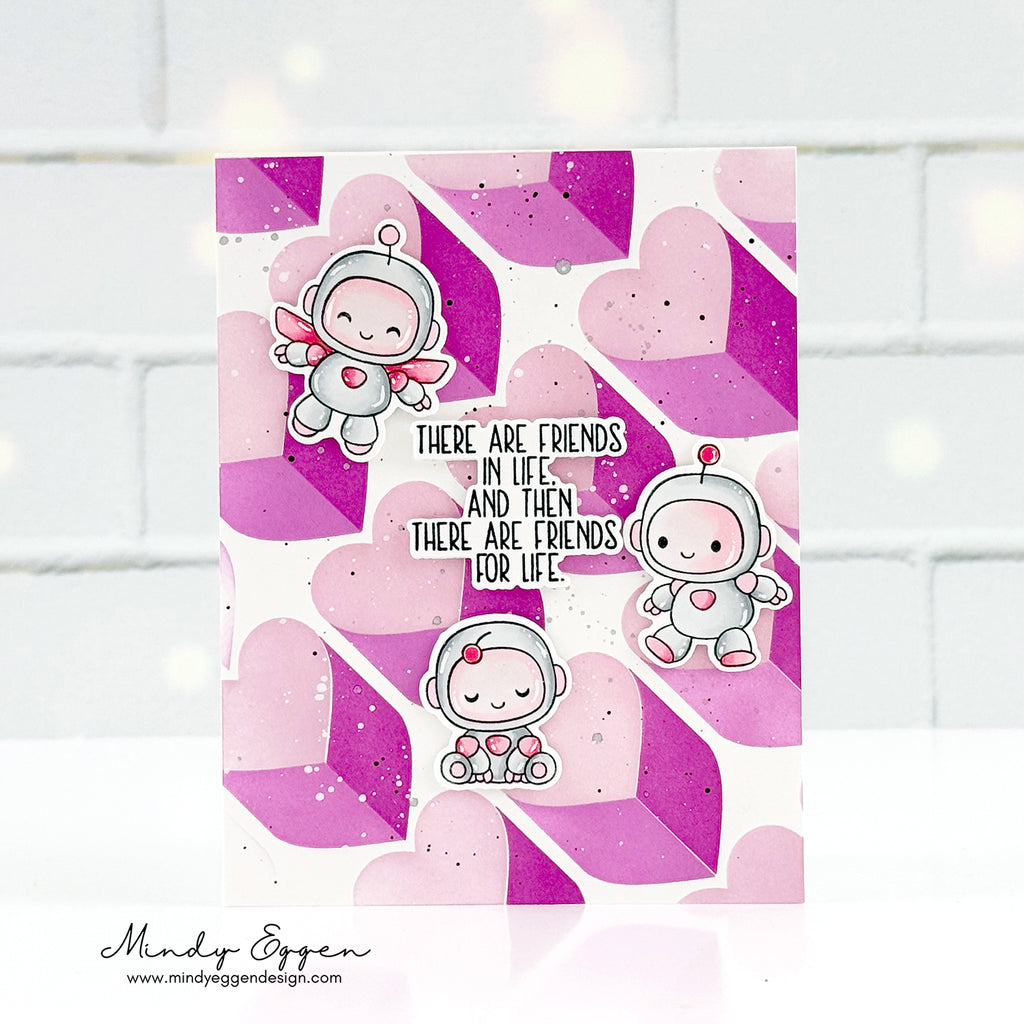 Simon Says Stencils and Dies Love City set1135lc Heart to Heart Friend Card | color-code:ALT03 Mindy Eggen Robots 