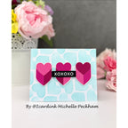 Simon Says Stencils and Dies Love City set1135lc Heart to Heart Michelle Peckham xoxoxo Card