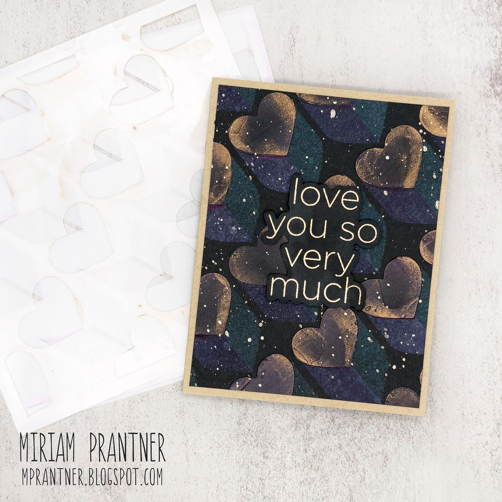 Simon Says Stencils and Dies Love City set1135lc Heart to Heart Miriam Prantner Masculine Valentine