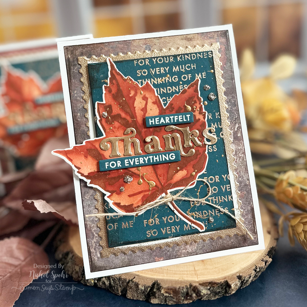 Simon Says Stencils and Dies Red Maple set1066rm Gratitude Card | color-code:ALT18 Nichol Spohr Woodsy