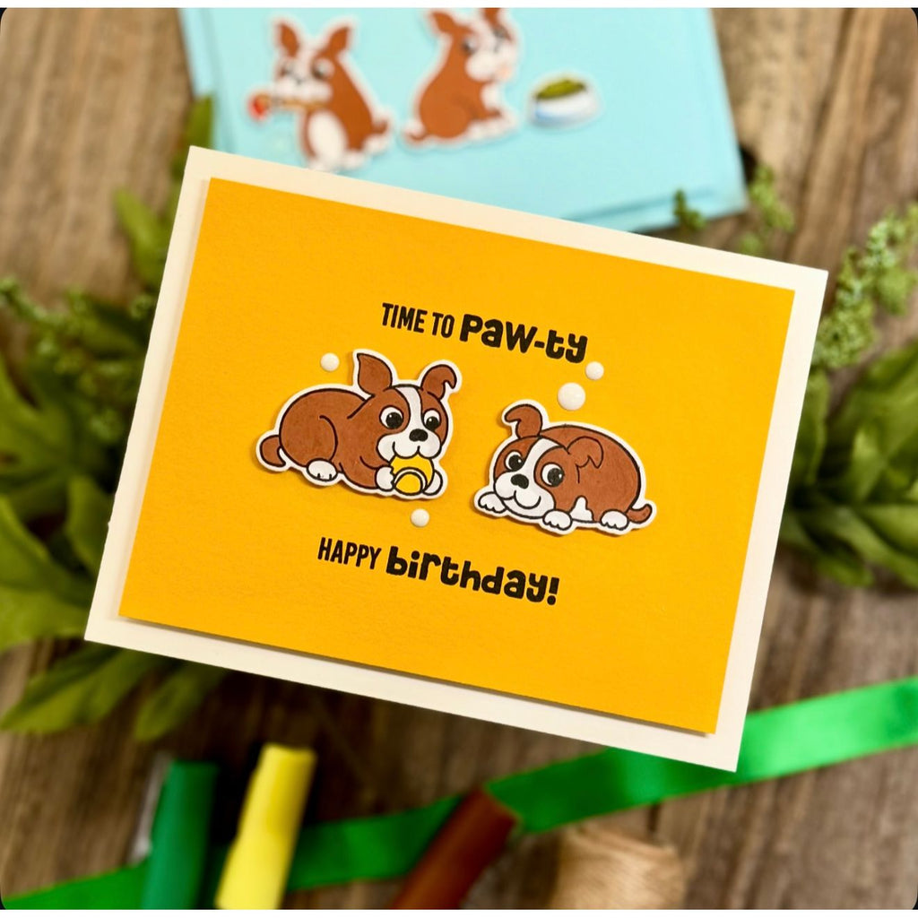 Simon Says Clear Stamps Simon's Pawty 3235ssc Birthday Card