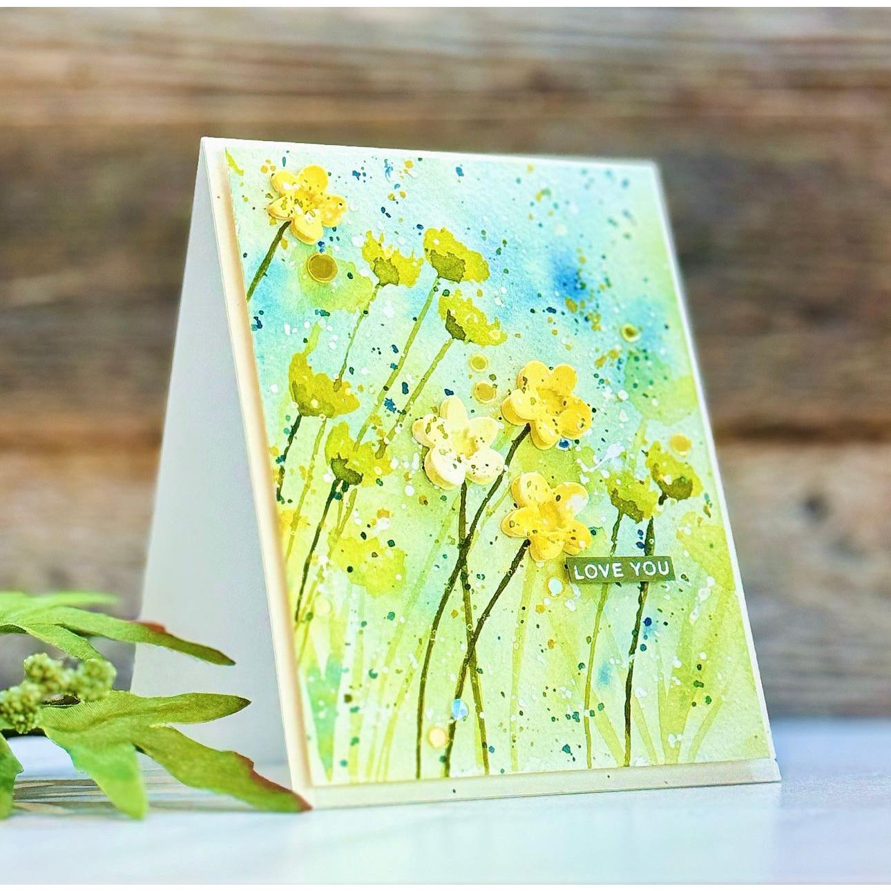 Simon Says Stamp Simple Flowers Wafer Dies s883 Splendor Love You Card