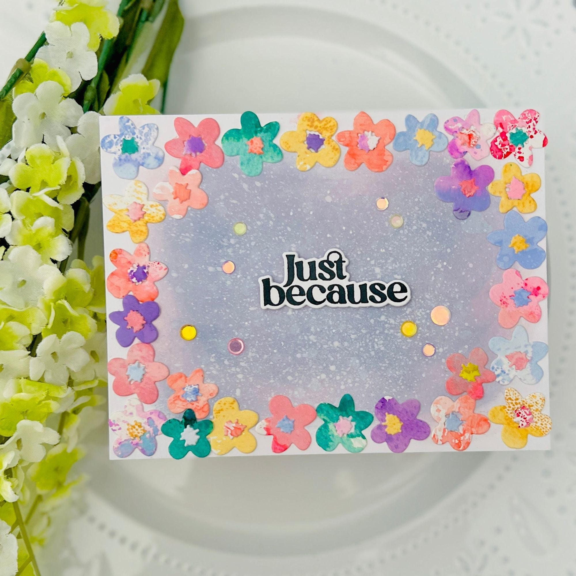 Simon Says Stamp Simple Flowers Wafer Dies s883 Splendor Just Because Card