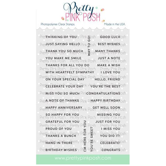 Pretty Pink Posh SIMPLE SENTIMENTS Clear Stamps