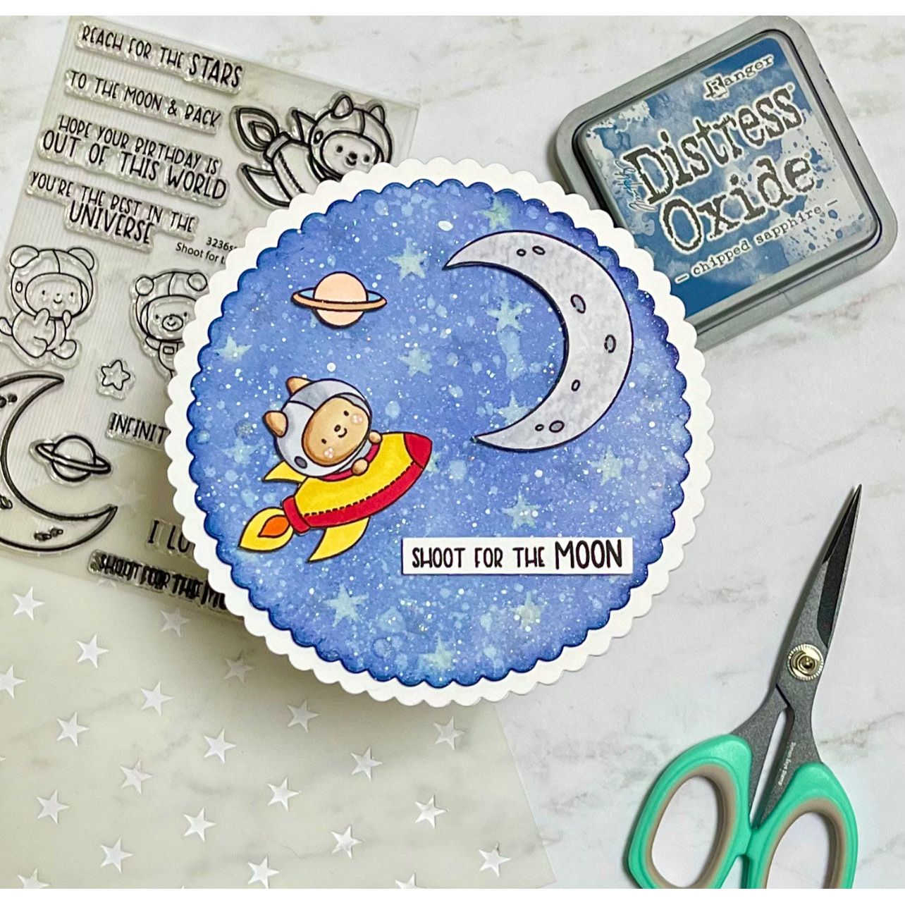CZ Design Stencil Simple Stars czt012 Shoot for the Moon Card